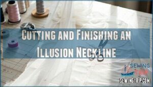 cutting and finishing an illusion neckline