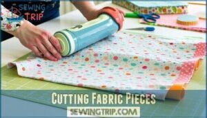 cutting fabric pieces