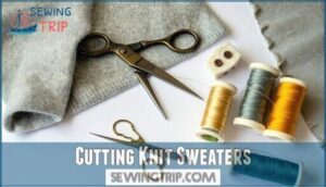 cutting knit sweaters