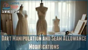 dart manipulation and seam allowance modifications