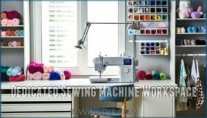 dedicated sewing machine workspace