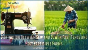 distinction between sew and sow in past tense and past participle forms