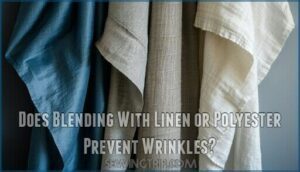 does blending with linen or polyester prevent wrinkles
