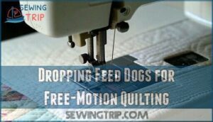 dropping feed dogs for free-motion quilting