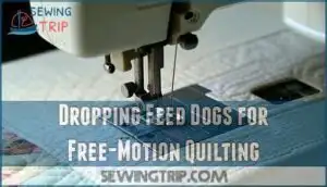 dropping feed dogs for free-motion quilting
