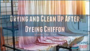 drying and clean up after dyeing chiffon