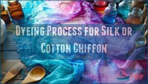dyeing process for silk or cotton chiffon