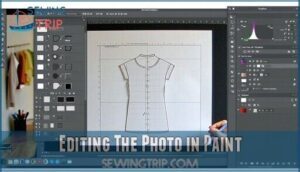 editing the photo in paint
