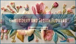 embroidery and sequin flowers
