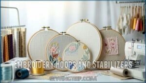 embroidery hoops and stabilizers