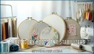 embroidery hoops and stabilizers