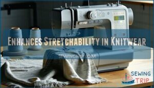 enhances stretchability in knitwear enhances stretchability in knitwear