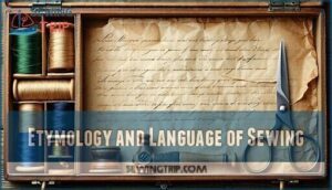 etymology and language of sewing