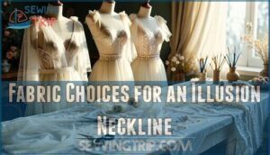 fabric choices for an illusion neckline