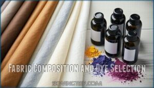 fabric composition and dye selection