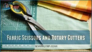 fabric scissors and rotary cutters