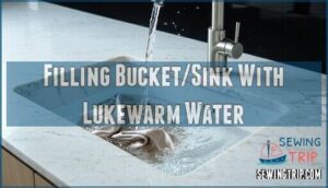 filling bucket/sink with lukewarm water