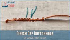 finish off buttonhole