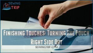 finishing touches: turning the pouch right side out