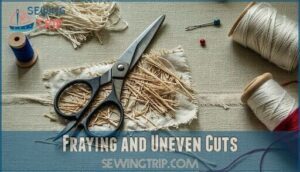 fraying and uneven cuts