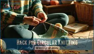 hack for circular knitting