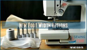 hem foot width options