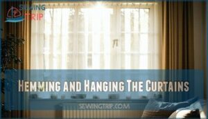 hemming and hanging the curtains