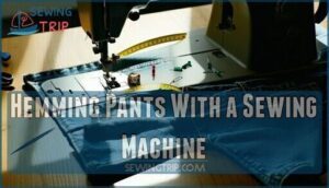 hemming pants with a sewing machine