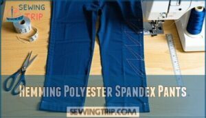 hemming polyester spandex pants