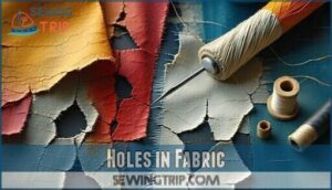 holes in fabric