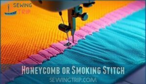 honeycomb or smoking stitch