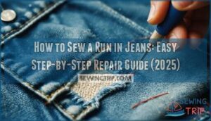 how to sew a run in jeans