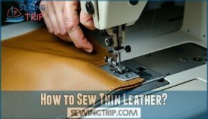 how to sew thin leather