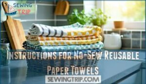 instructions for no-sew reusable paper towels
