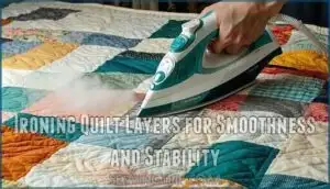 ironing quilt layers for smoothness and stability