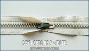 key parts of a zipper