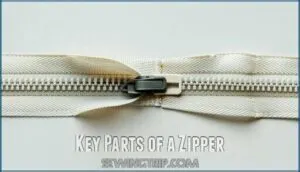 key parts of a zipper key parts of a zipper