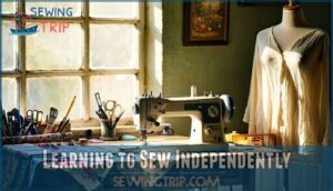 learning to sew independently