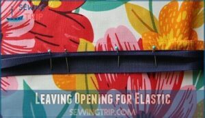 leaving opening for elastic