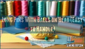 long pins with balls on head (easy to handle)