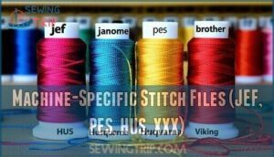 machine-specific stitch files (jef, pes, hus, xxx)