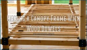 making a canopy frame with wood dowels