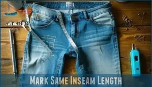 mark same inseam length mark same inseam length