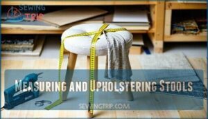 measuring and upholstering stools