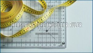 measuring tape and clear ruler