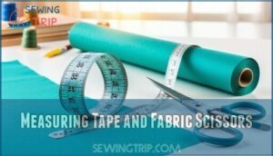 measuring tape and fabric scissors measuring tape and fabric scissors
