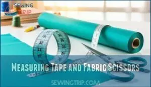 measuring tape and fabric scissors
