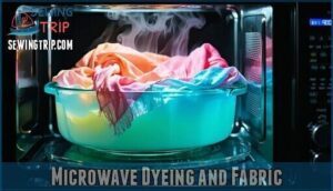 microwave dyeing and fabric