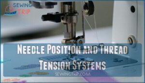 needle position and thread tension systems