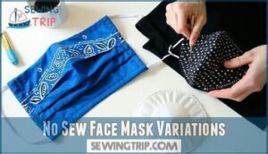 no sew face mask variations